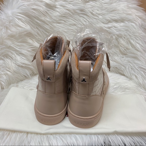 Bally Hekem Nude Leather High-Too Sneaker - Picture 4 of 8